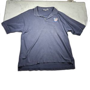 Walt Disney World Shirt Mens XXL Dark Blue Short Sleeve Polo Embroidered Logo